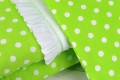 Pościel niemowlęca z wypełnieniem (75x100, 30x40) Kolorowe Sny zielona w białe grochy detale