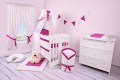 Pościel niemowlęca 90x120 lub 40x60 szaro-różowe gwiazdki na białym tle w pokoju