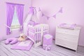 Pościel niemowlęca z wypełnieniem (75x100, 30x40) fiolet Mała Księżniczka w pokoju